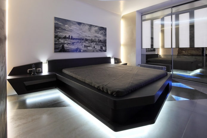high-tech style bed