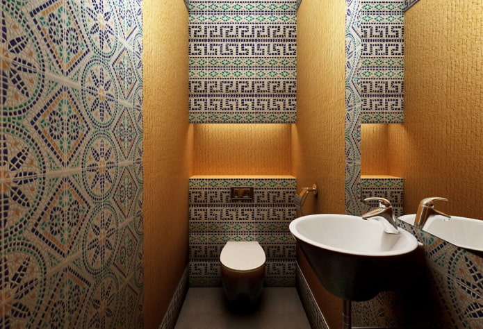 Moroccan mosaic tiles in the bathroom