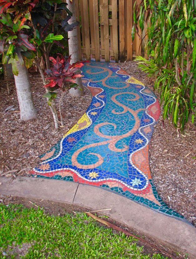 mosaic path in the exterior