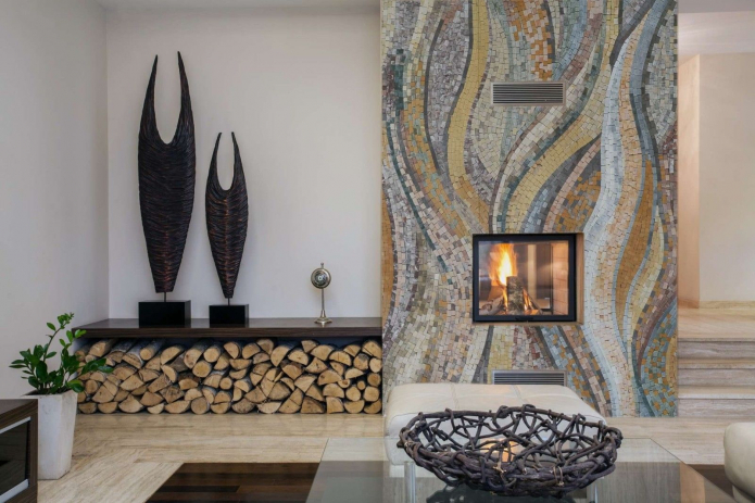 fireplace tiled