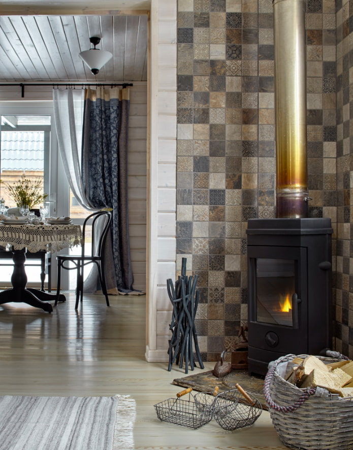 fireplace decoration with tiles