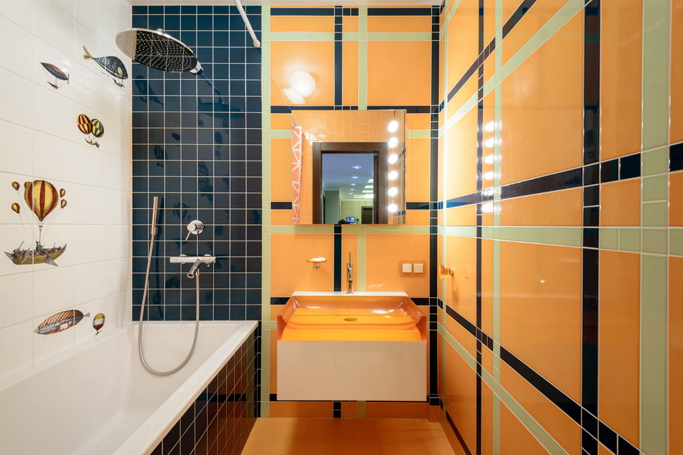 Layout of tiles in the bathroom