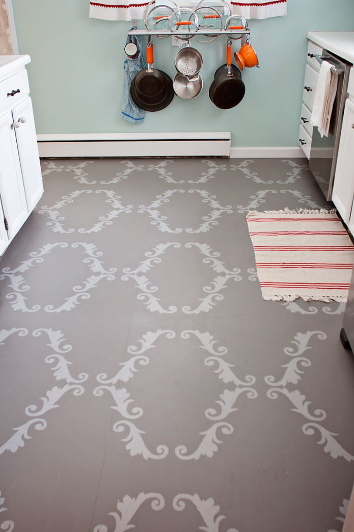 linoleum with patterns in the interior of the kitchen