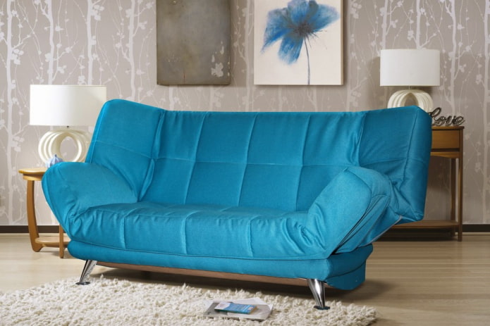 kanapé click-gag kék a belső térben