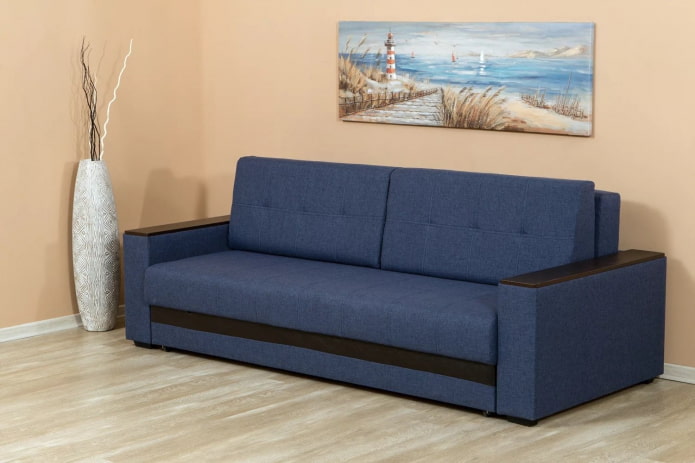 sofa euro-book in blue in the interior