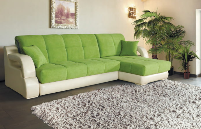 green dolphin sofa in the interior
