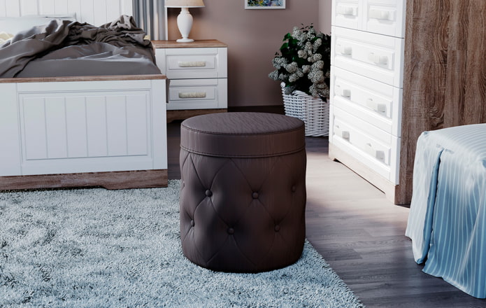 frame pouf in the interior