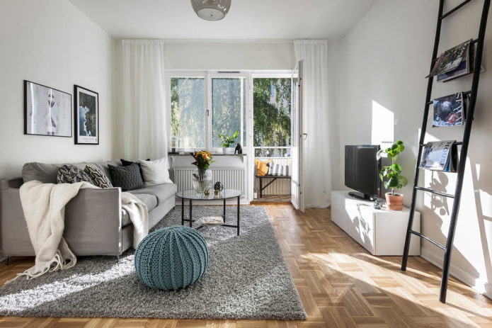 pouf in a Scandinavian style interior