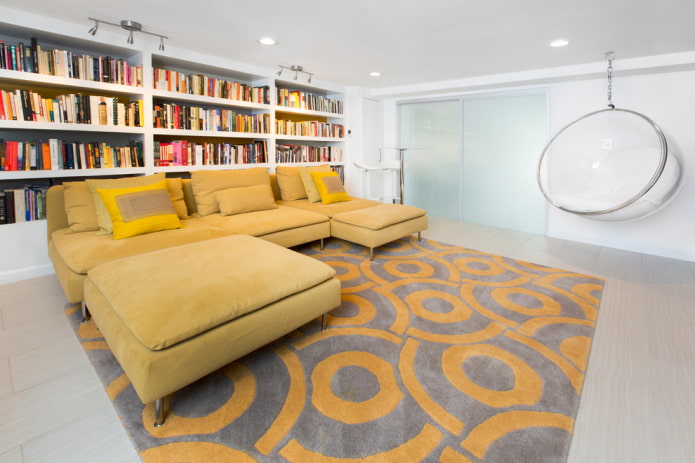 pouf in the interior in a modern style