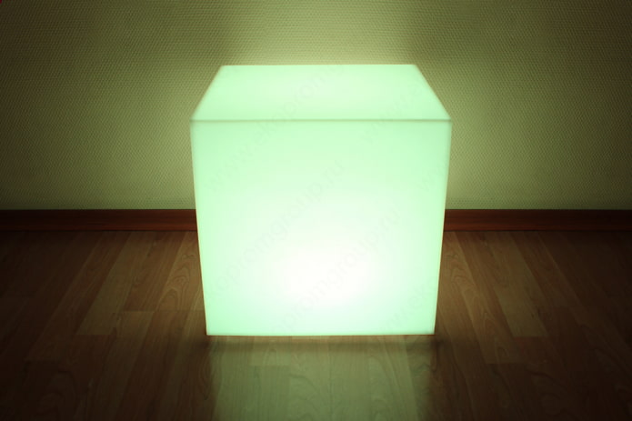 backlit pouf in the interior