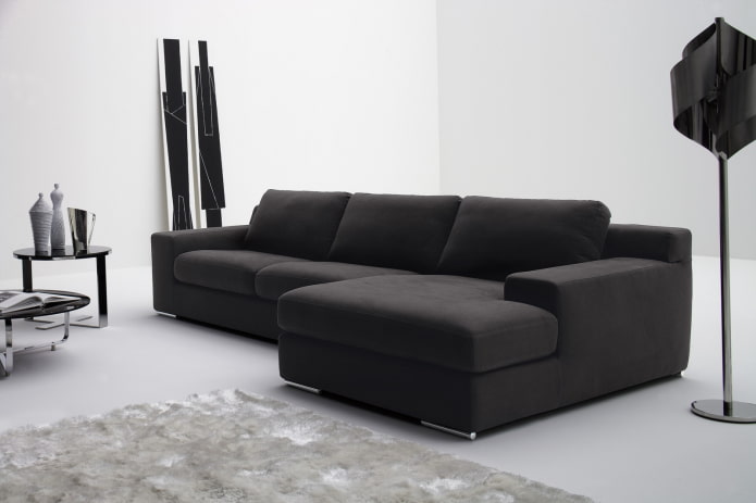 sofa model with ottoman in the style of minimalism