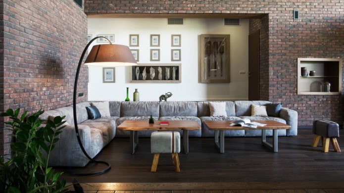 Luxury gray sofa corner