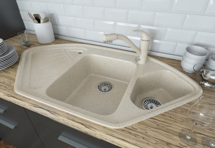 artificial stone trapezoidal sink