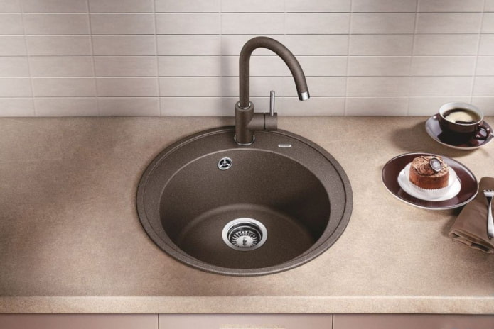 round sink made of artificial stone