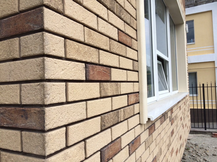 house facade with clinker tiles