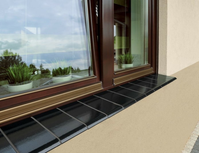 window sill with clinker finish
