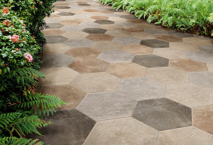 hexagon sidewalk tile