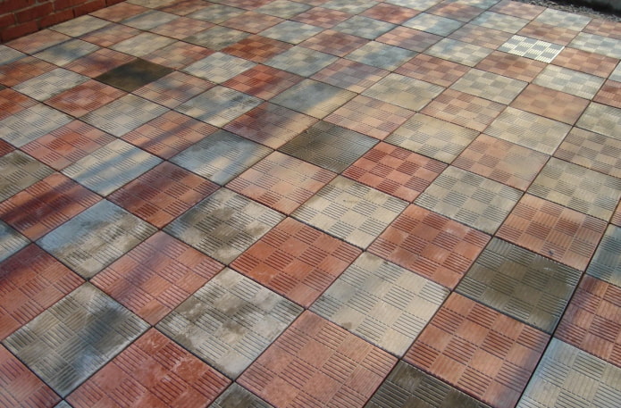 pavement tile with checkers texture