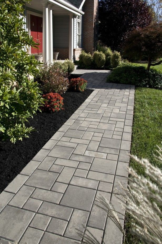 gray sidewalk tiles