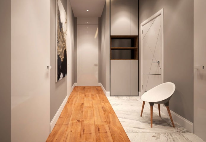 combination of laminate and tiles in the interior
