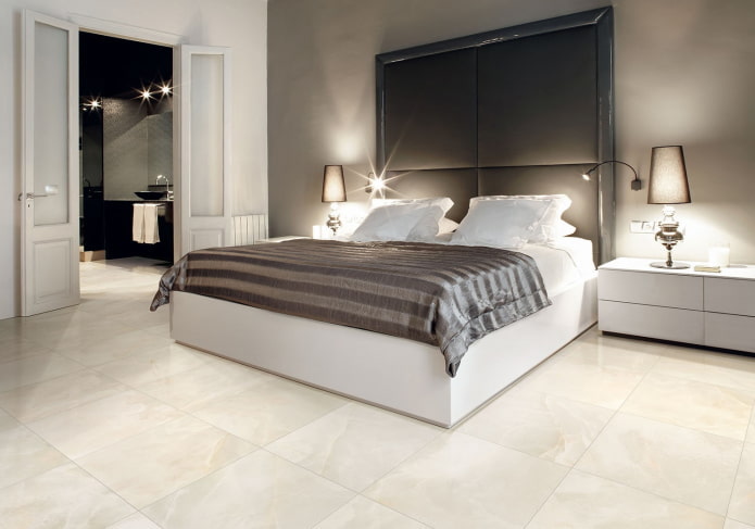 floor tiles in the interior of the bedroom