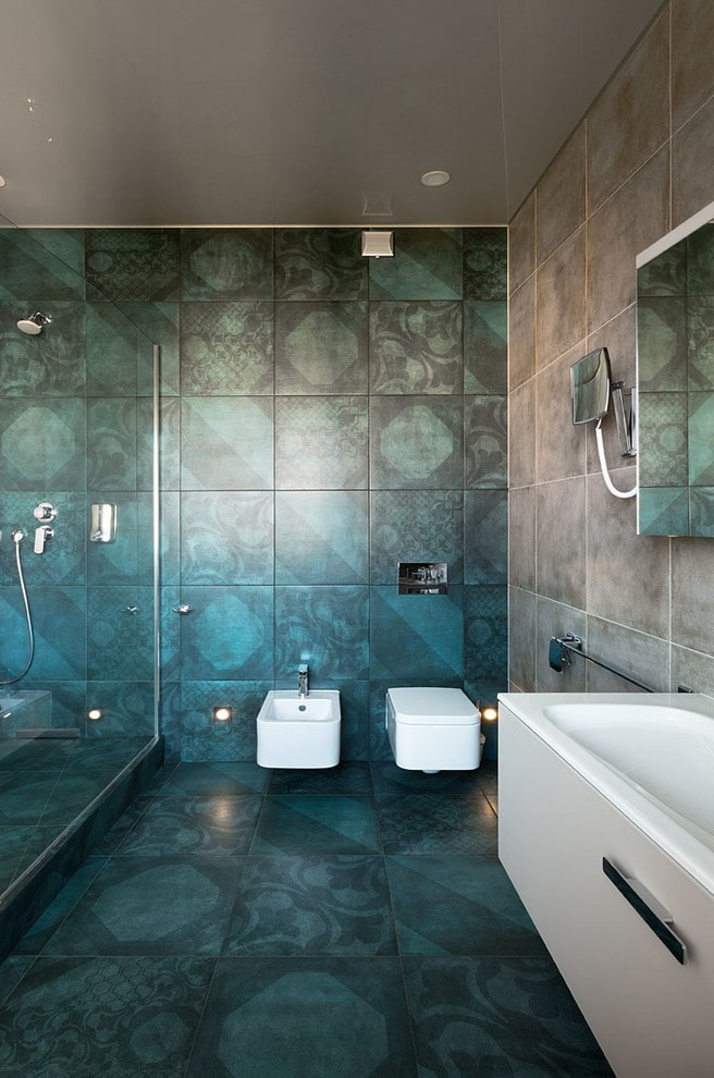 matte tiles in the bathroom interior