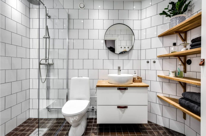 Mga tile ng banyo na istilo ng Scandinavian