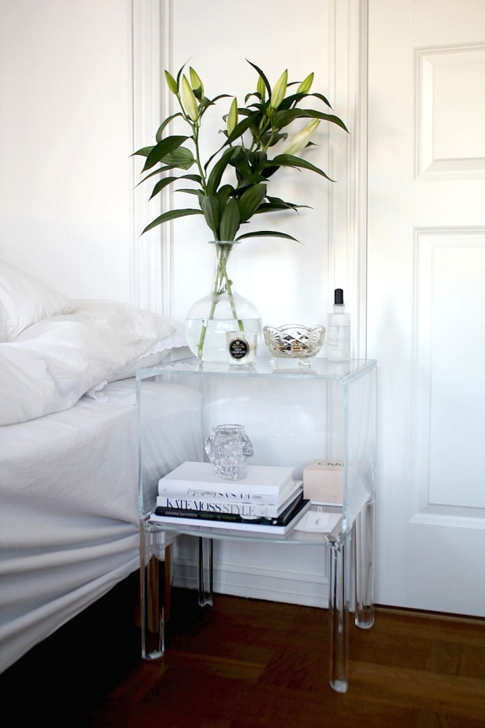 glass bedside table