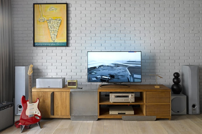 floor stand for tv in the interior