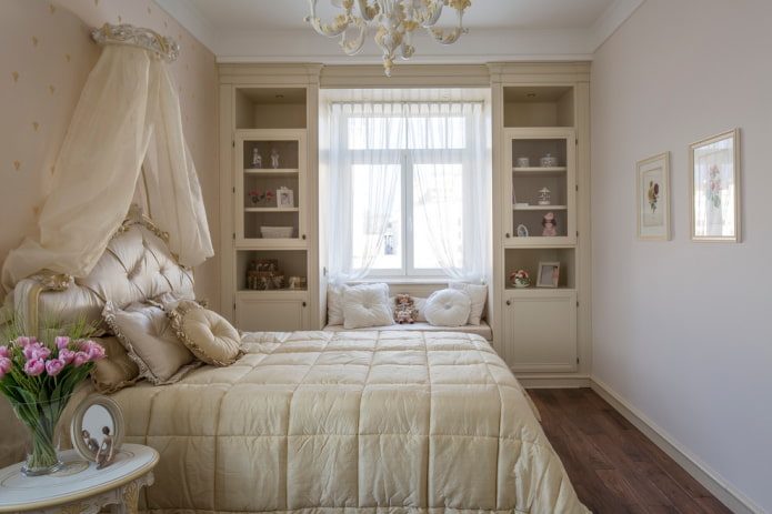 wardrobe in the interior of the nursery in a classic style