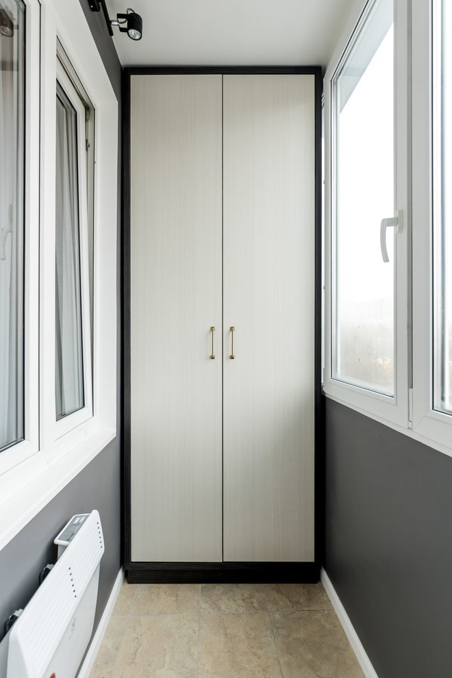White wardrobe with doors
