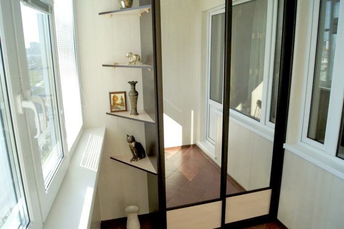 wardrobe with mirror and shelves