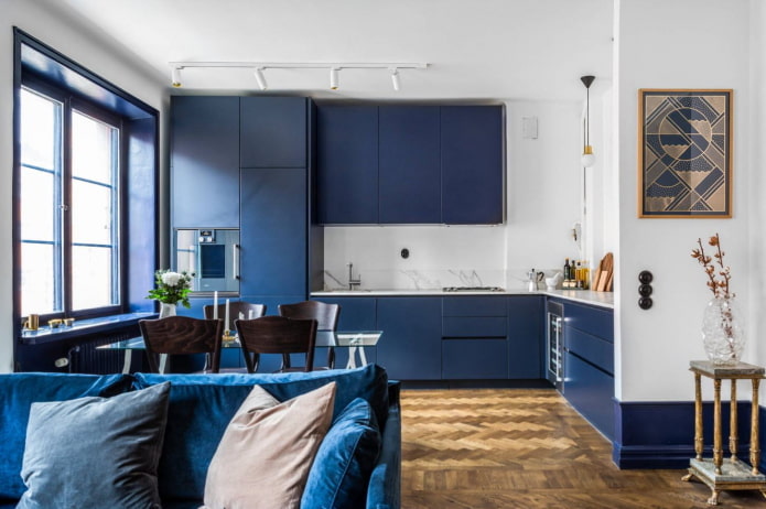 interior design of kitchen-studio