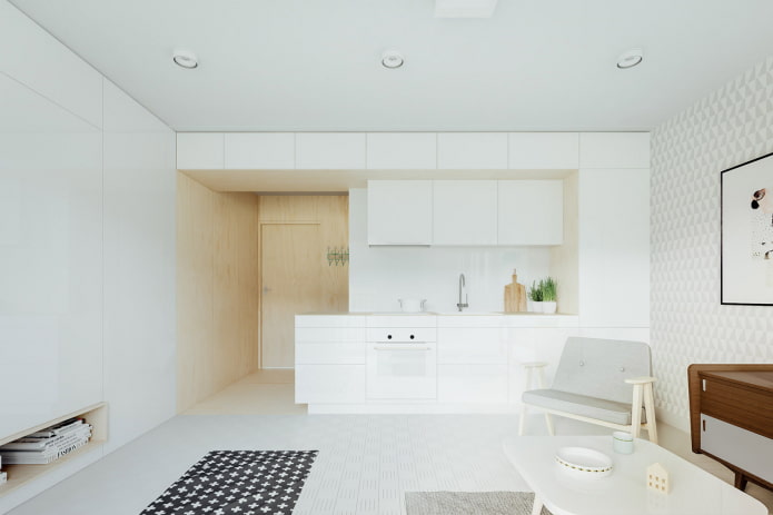 Gestaltung eines Küchenbereichs in einem Studio-Apartment