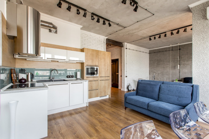 Studio apartment in loft style