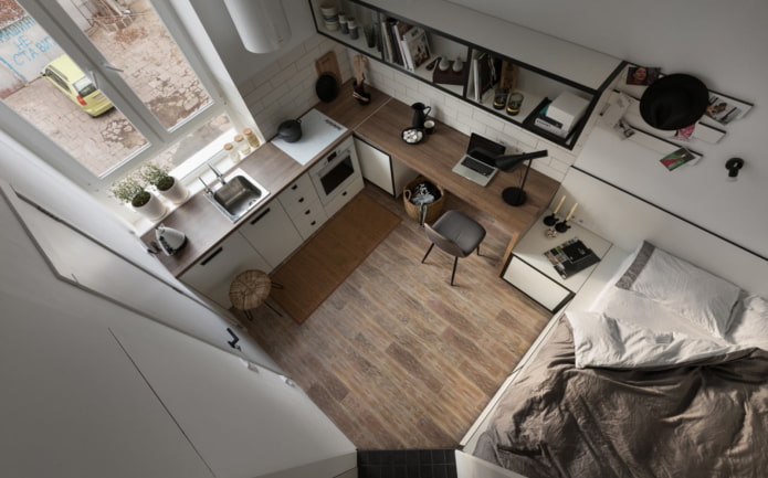 layout ng apartment ng studio