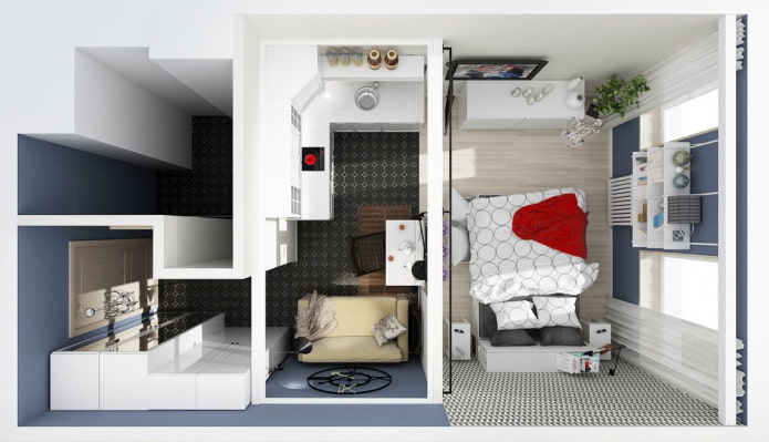 Layout of the apartment 22 sq m