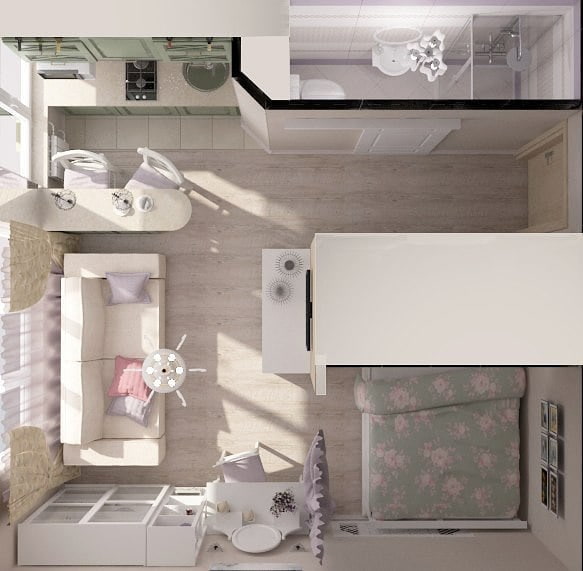 Layout of the apartment 22 sq m