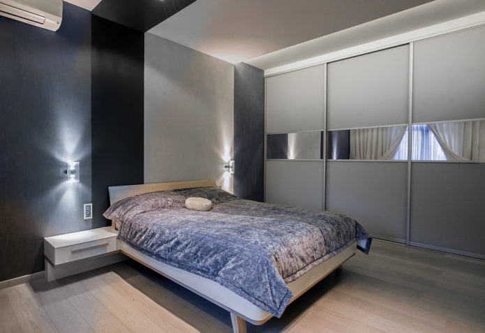wardrobe in the interior of the bedroom in a modern style
