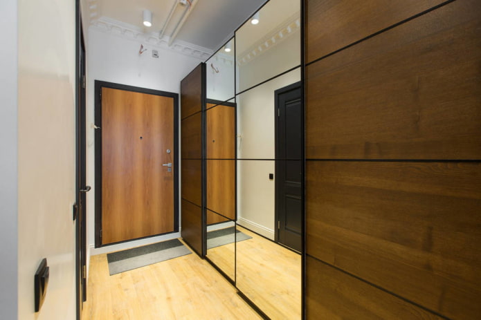 wardrobe in the interior of the corridor in a modern style
