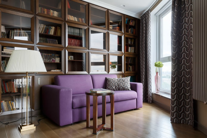 design of bookshelves in the interior