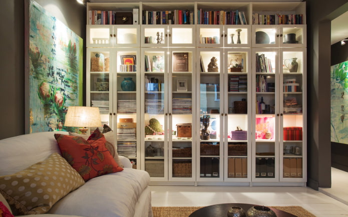 bookcase in the interior