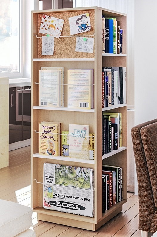 shelf-rack for books in the interior