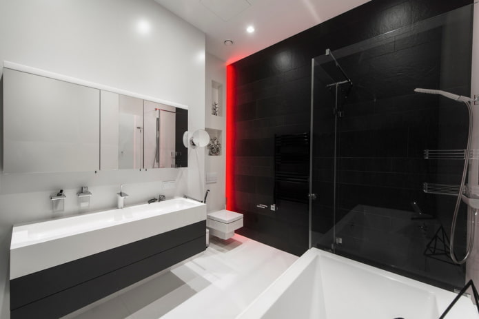 fürdőszoba a minimalizmus stílusában
