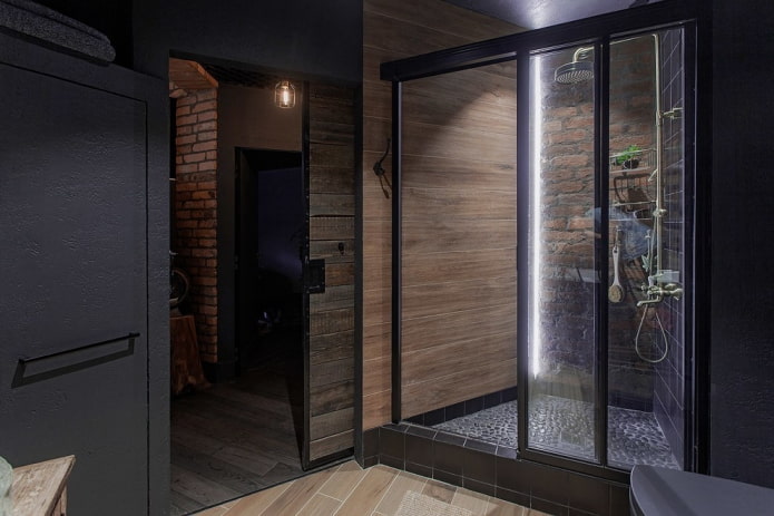 loft style shower room design