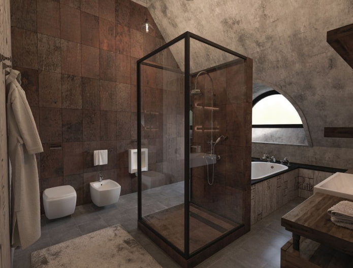 дизајн купатила у стилу поткровља