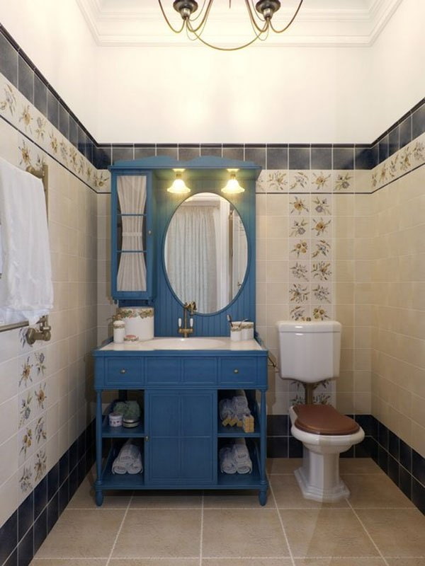 Hangulatos provence-i stílusú fürdőszoba