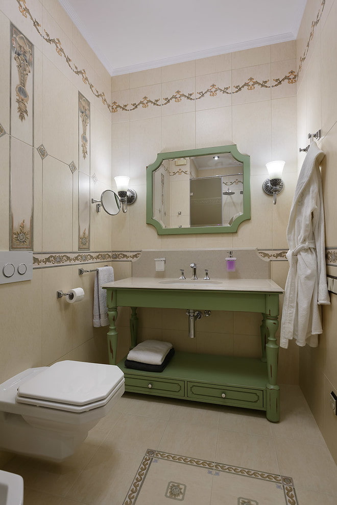 Provence style toilet with washbasin