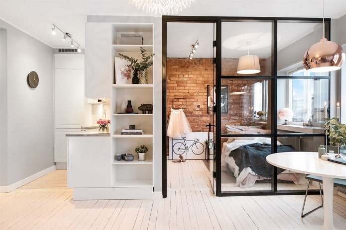 40 Quadratmeter Wohnung im skandinavischen Stil