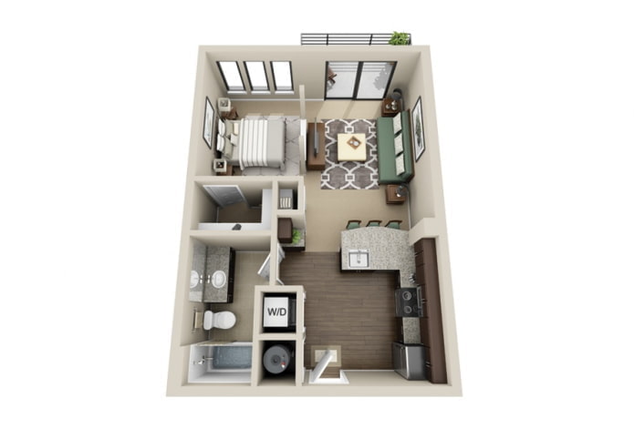 the layout of the apartment is 40 squares